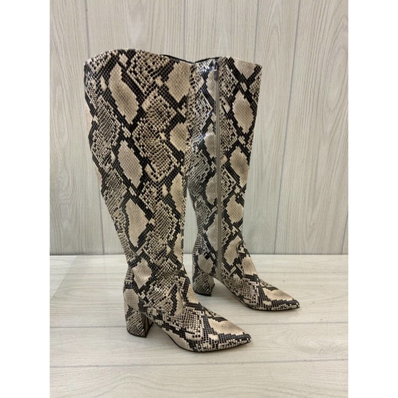 Marc Fisher Snake Print Heeled Boots - Picture 4 of 9